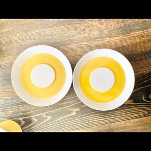 2 Mikasa saucers in sunny yellow